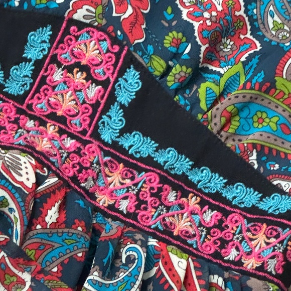 Flying Tomato Mini Dress Navy Blue Paisley Print Long Sleeves Size Extra Small - Picture 11 of 11